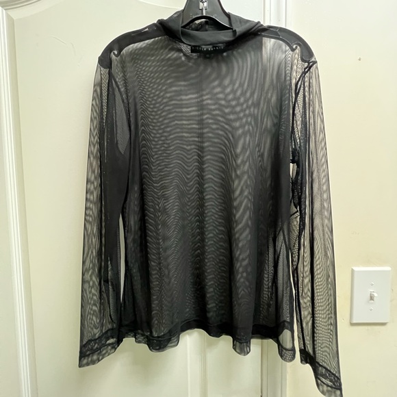 Nicole Shante Black Mesh Turtle Neck - Picture 2 of 4